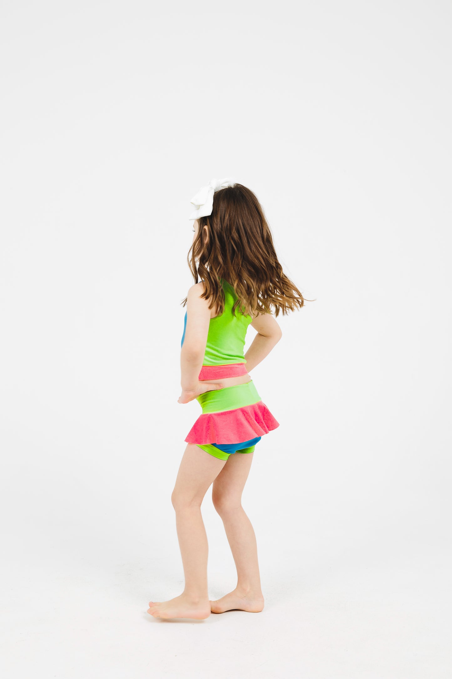 BLUE FRONT Mixed Up One-Shoulder Dance Set - The Neon Collection