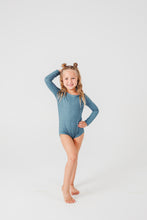 Load image into Gallery viewer, Blue Long Sleeve Leotard