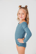 Load image into Gallery viewer, Blue Long Sleeve Leotard