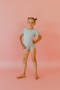 Dusty Blue Ribbed Leotard